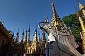 Kakku Pagoda complex. Part of the Buddhist Temple inside the complex. Shan State in Myanmar (Burma). 